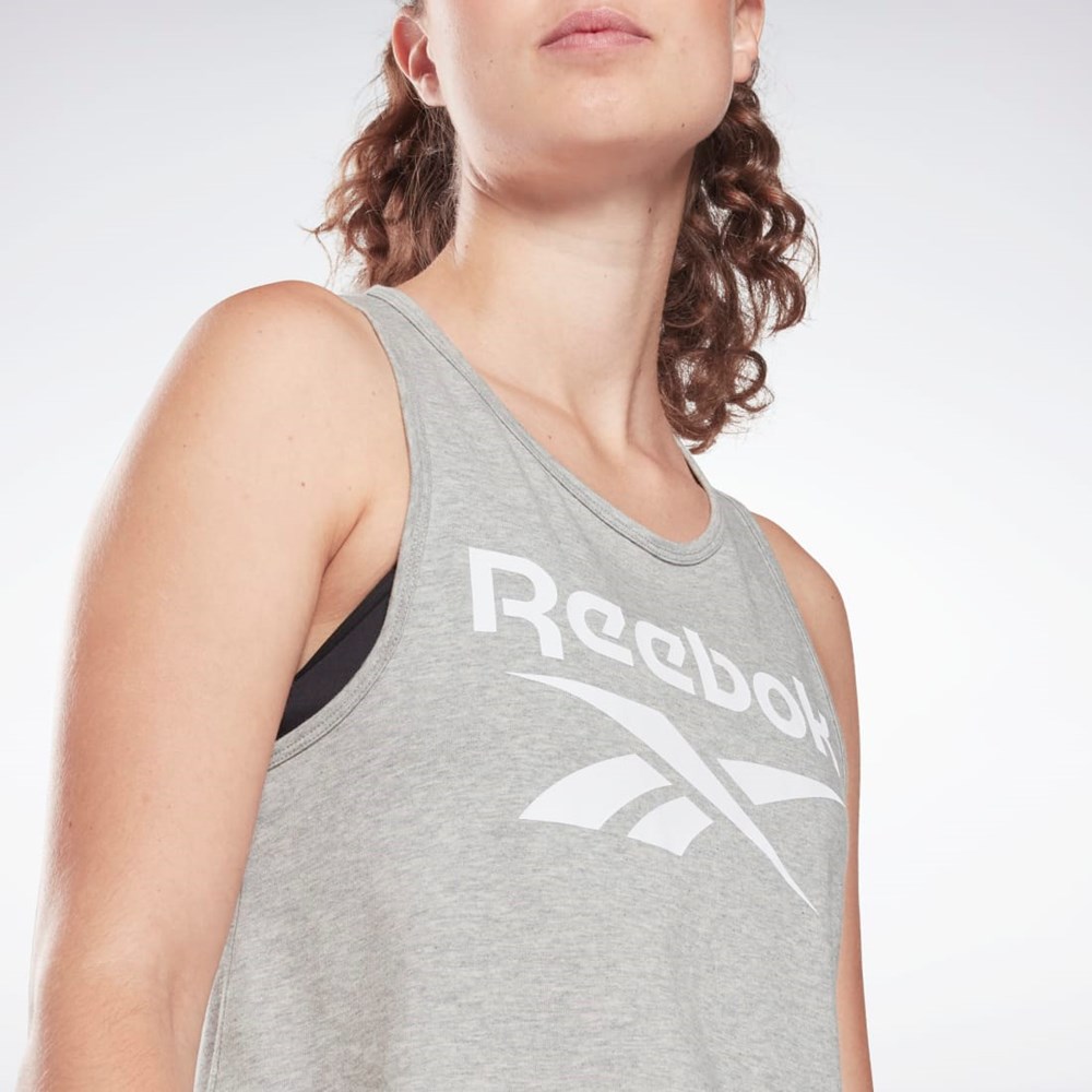 Medium Grey Heather Reebok Reebok Identity Tank Top | HB2267