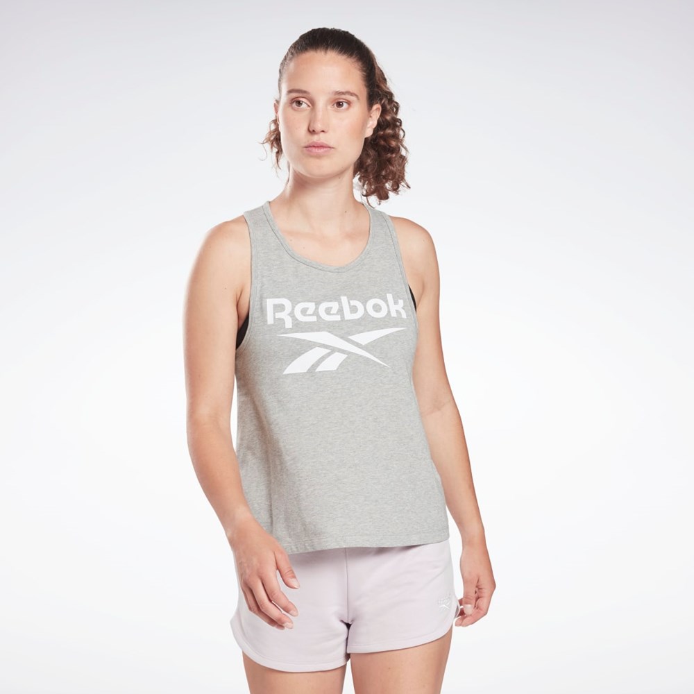 Medium Grey Heather Reebok Reebok Identity Tank Top | HB2267