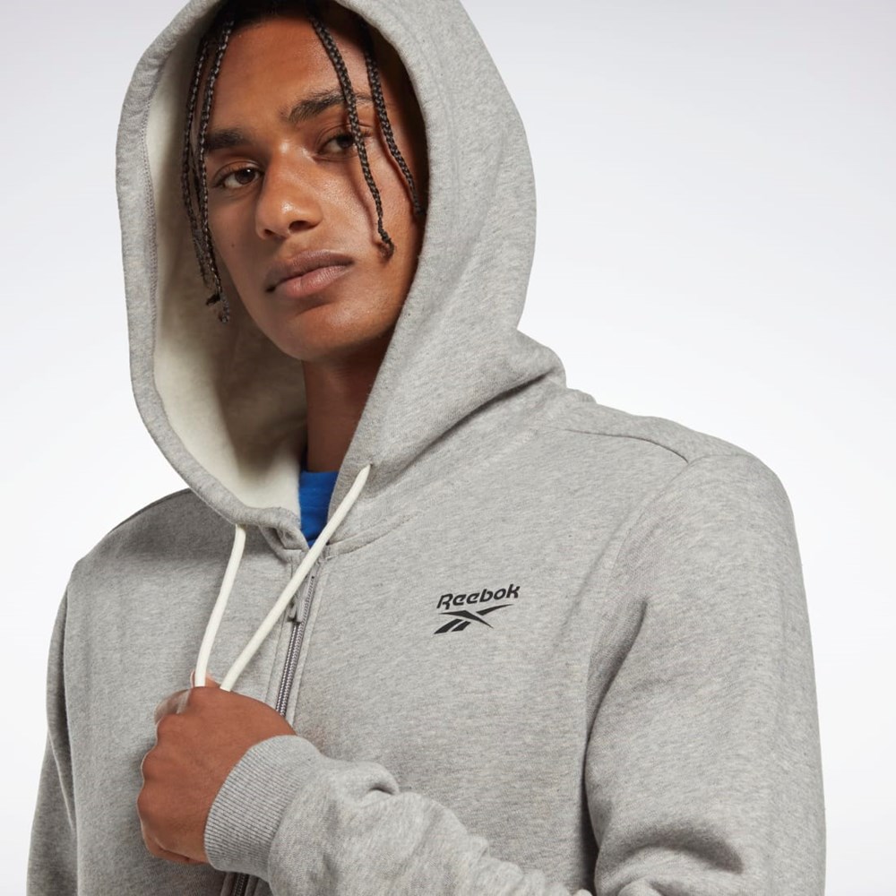 Medium Grey Heather Reebok Reebok Identity Fleece Zip-Up Hoodie | HS7116