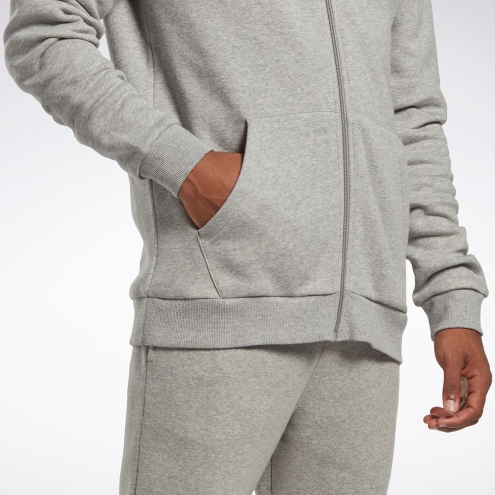 Medium Grey Heather Reebok Reebok Identity Fleece Zip-Up Hoodie | HS7116