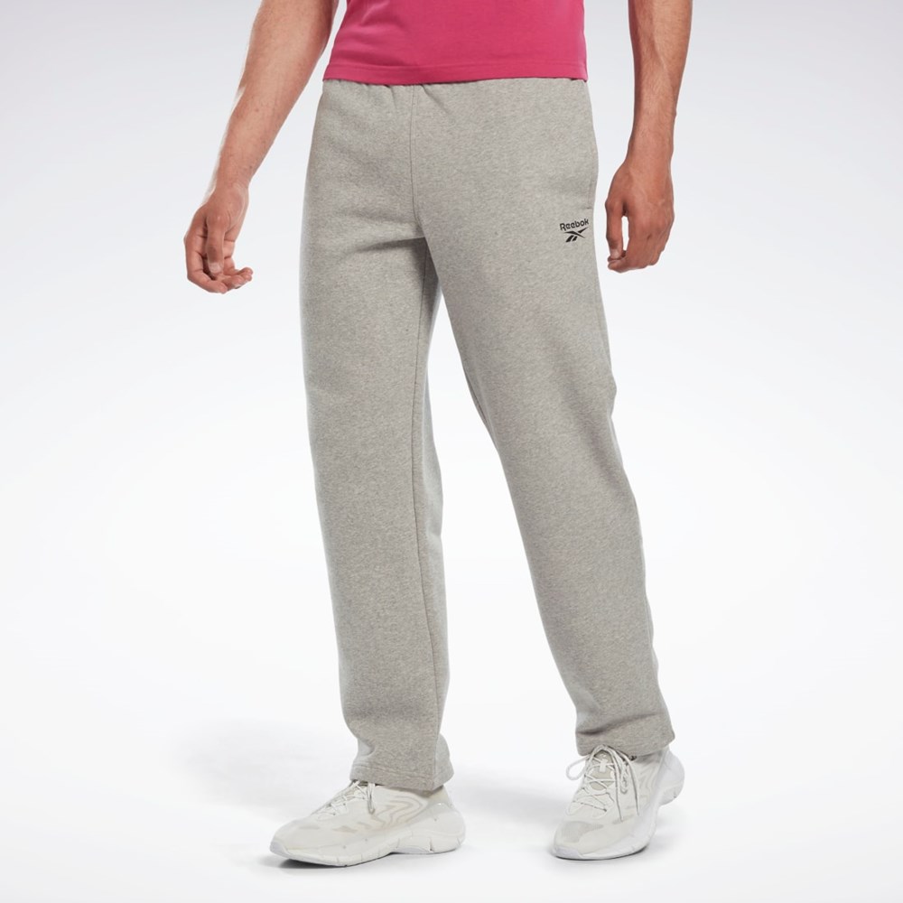 Medium Grey Heather Reebok Reebok Identity Open Hem Pants | HS7119