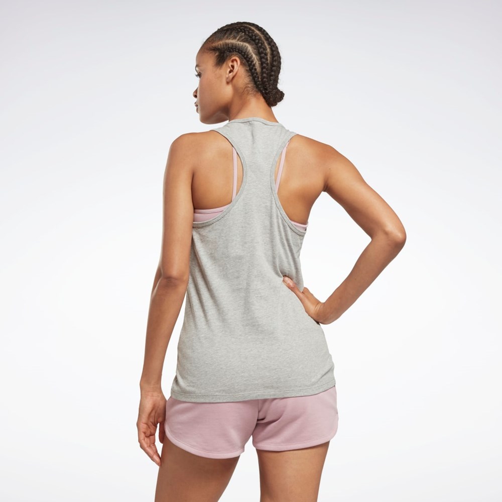 Medium Grey Heather Reebok Training Essentials Graphic Tank Top | HT5849