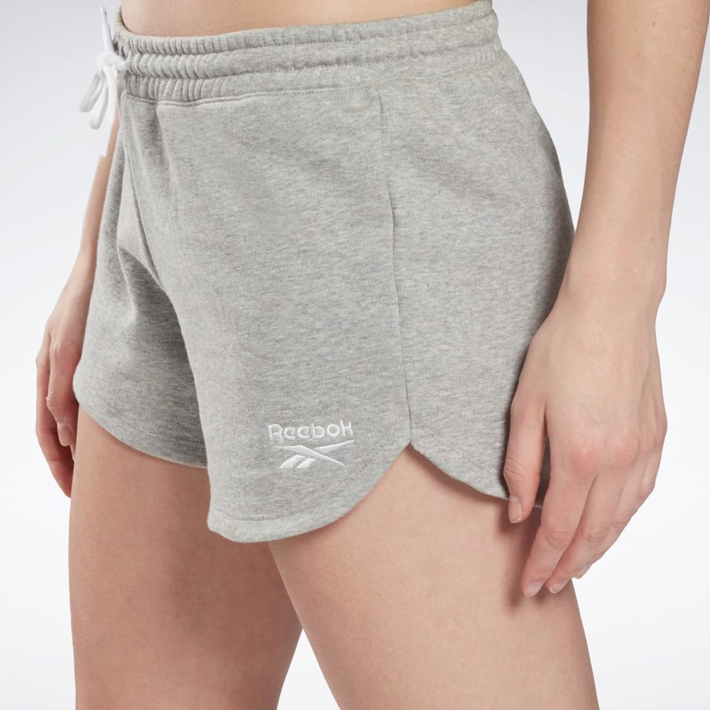 Medium Grey Heather / White Reebok Reebok Identity French Terry Shorts | GR9412