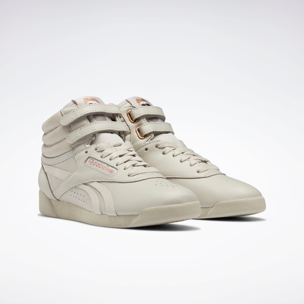 Moonstone / Boulder Grey / Ftwr White Reebok Cardi B Freestyle Hi Shoes | GV6614