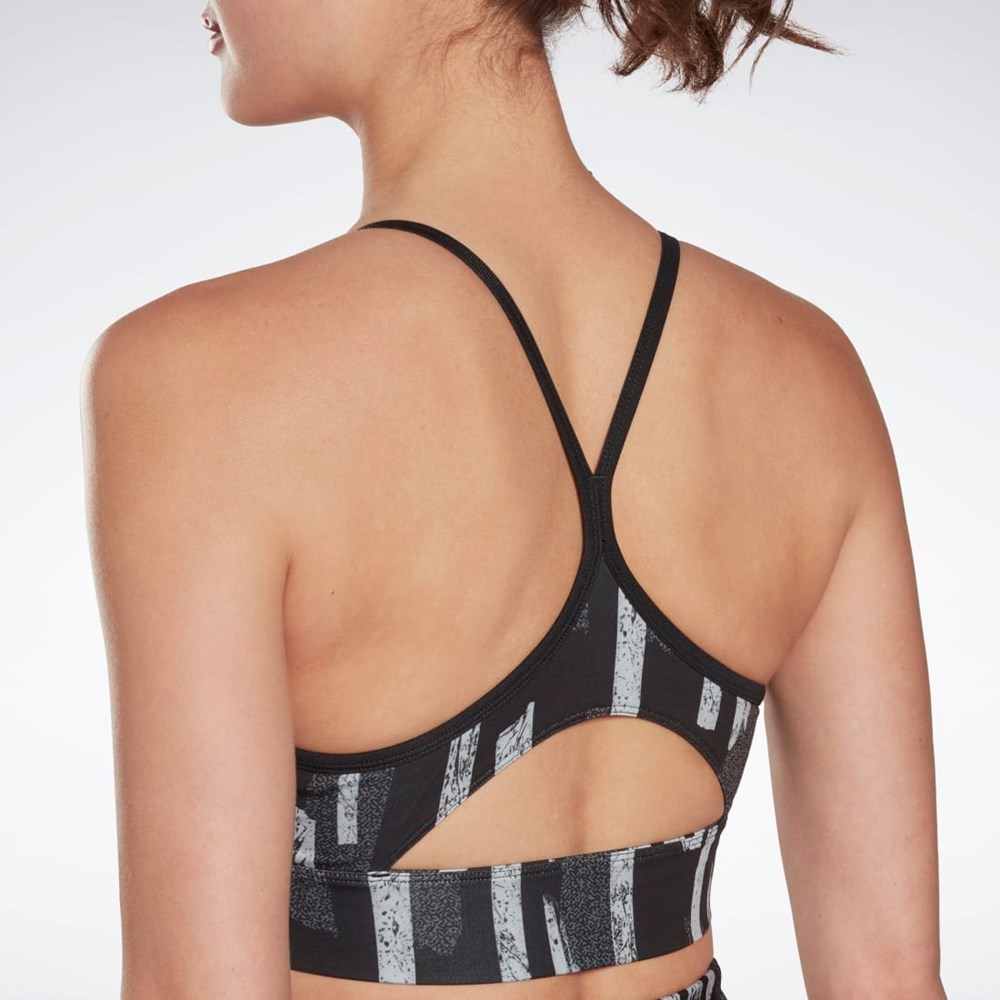 Night Black Reebok MYT Printed Bra | HI2367