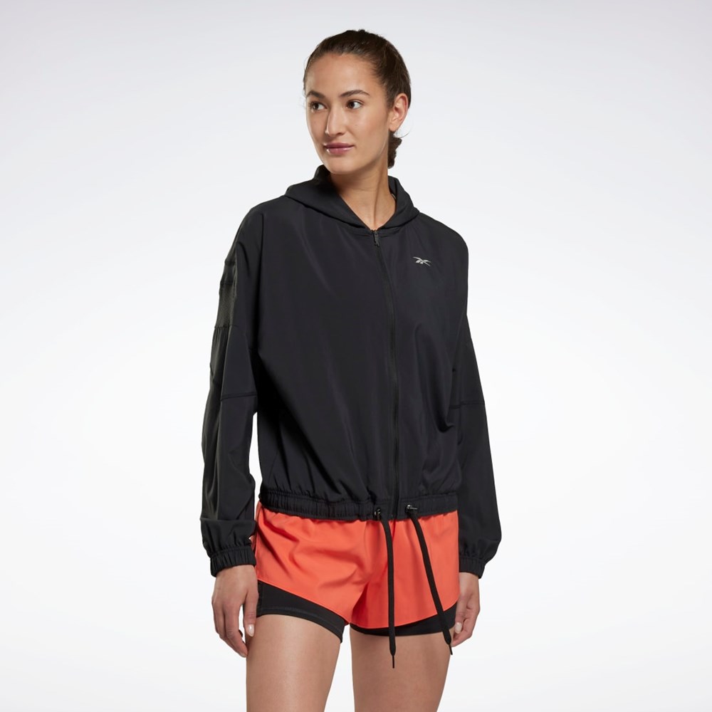 Night Black Reebok Running Jacket | HI6938