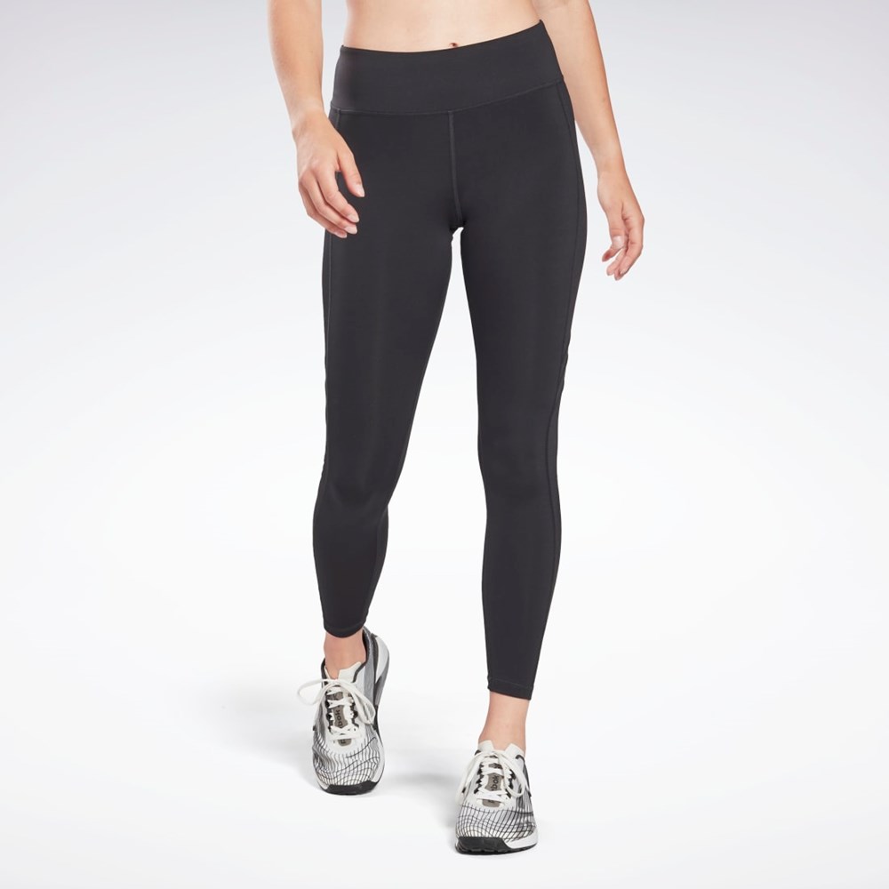 Night Black Reebok Workout Ready Mesh Leggings | HA1040