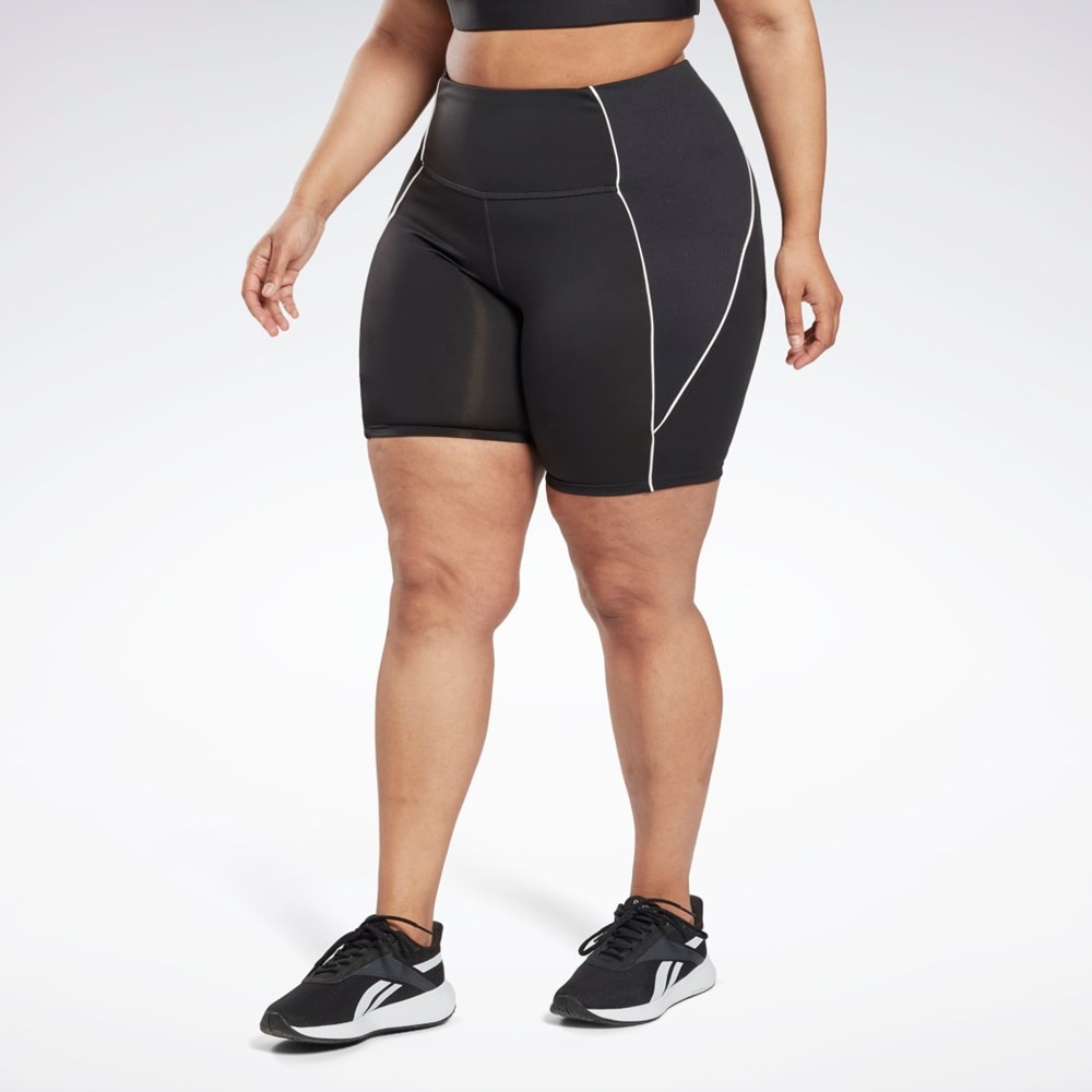 Night Black Reebok Workout Ready Poly Shorts (Plus Size) | HL4366