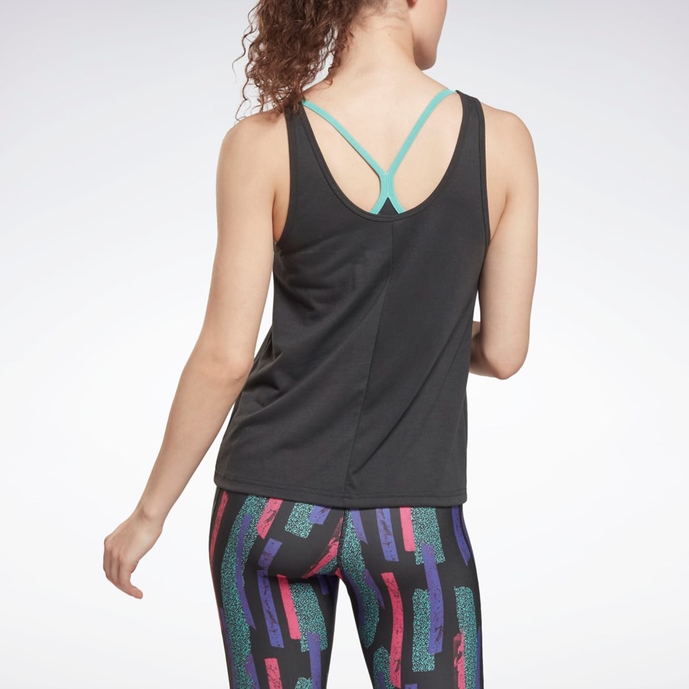 Night Black Reebok Workout Ready Supremium Graphic Tank Top | HG3854