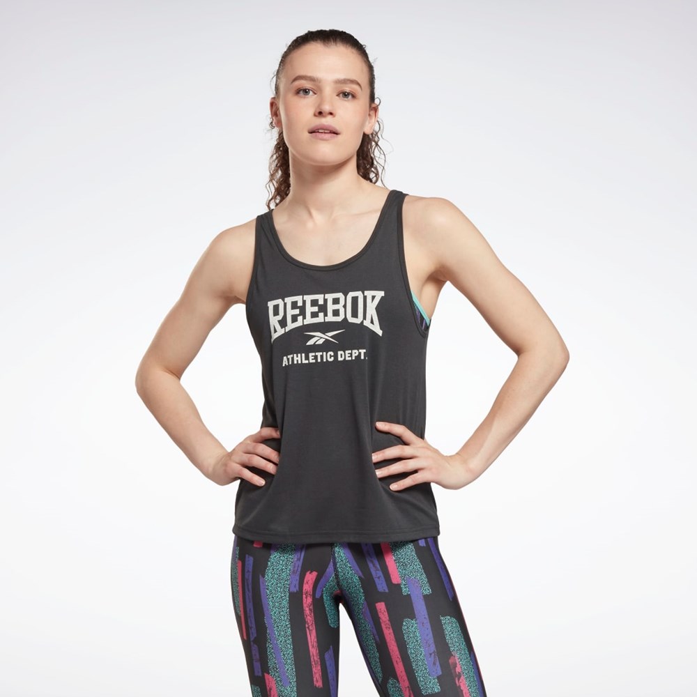 Night Black Reebok Workout Ready Supremium Graphic Tank Top | HG3854