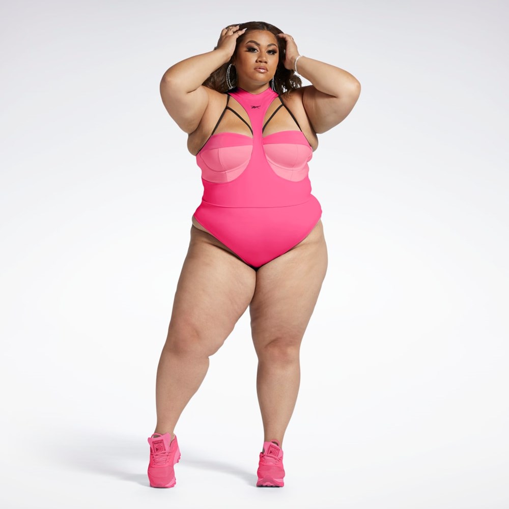 Pink Fusion / Black Reebok Cardi B Body Layer (Plus Size) | HS4282