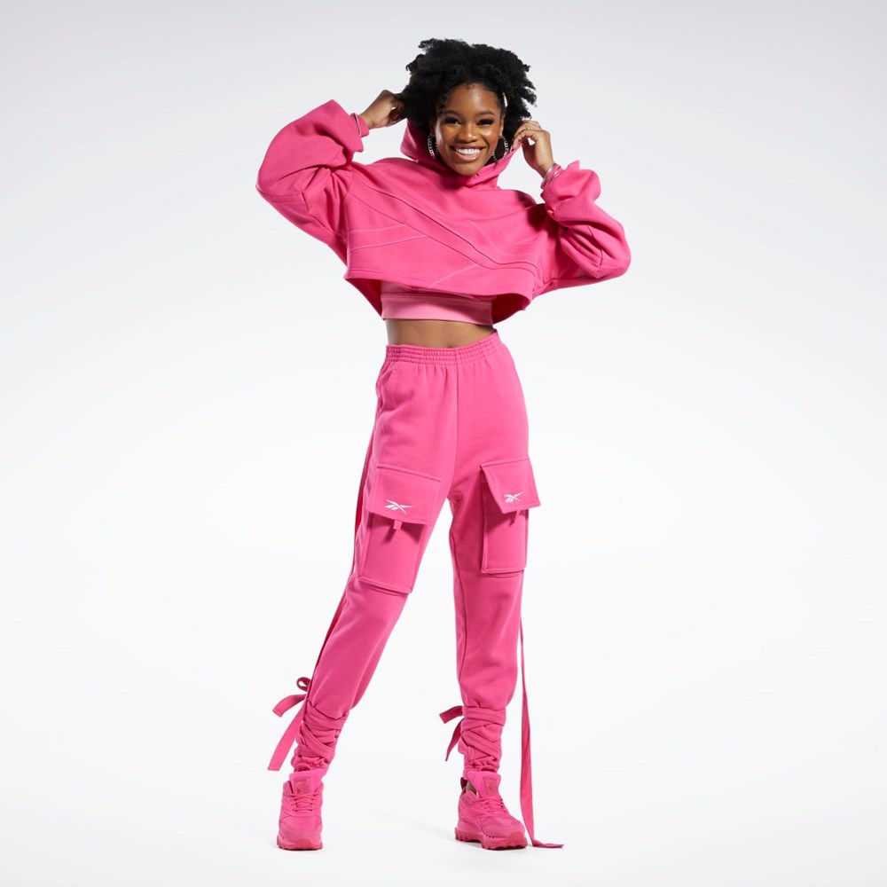 Pink Fusion / Pink Fusion Reebok Cardi B Knit Hoodie | HS4309