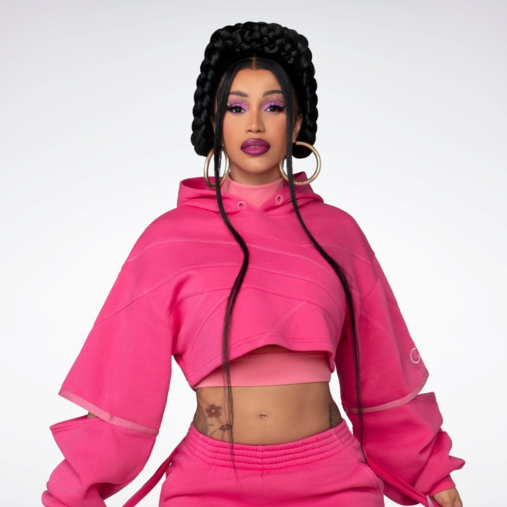 Pink Fusion / Pink Fusion Reebok Cardi B Knit Hoodie | HS4309