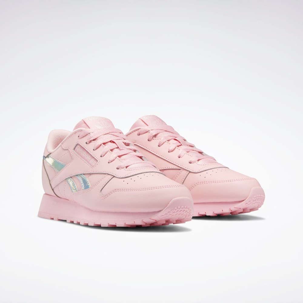 Pink Glow / Pink Glow / Pink Glow Reebok Classic Leather Shoes - Grade School | HQ3902