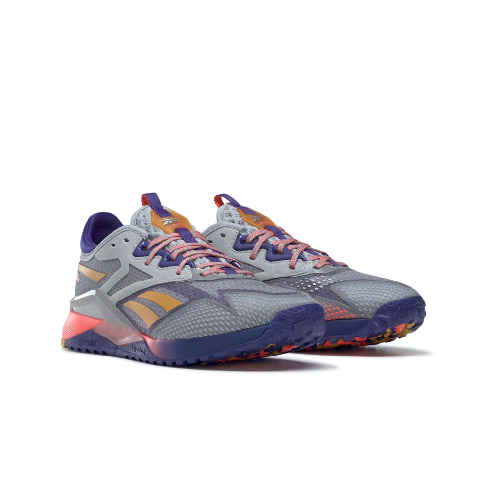 Pure Grey 3 / Bold Purple / Orange Flare Reebok Nano X2 TR Adventure Training Shoes | GY8904