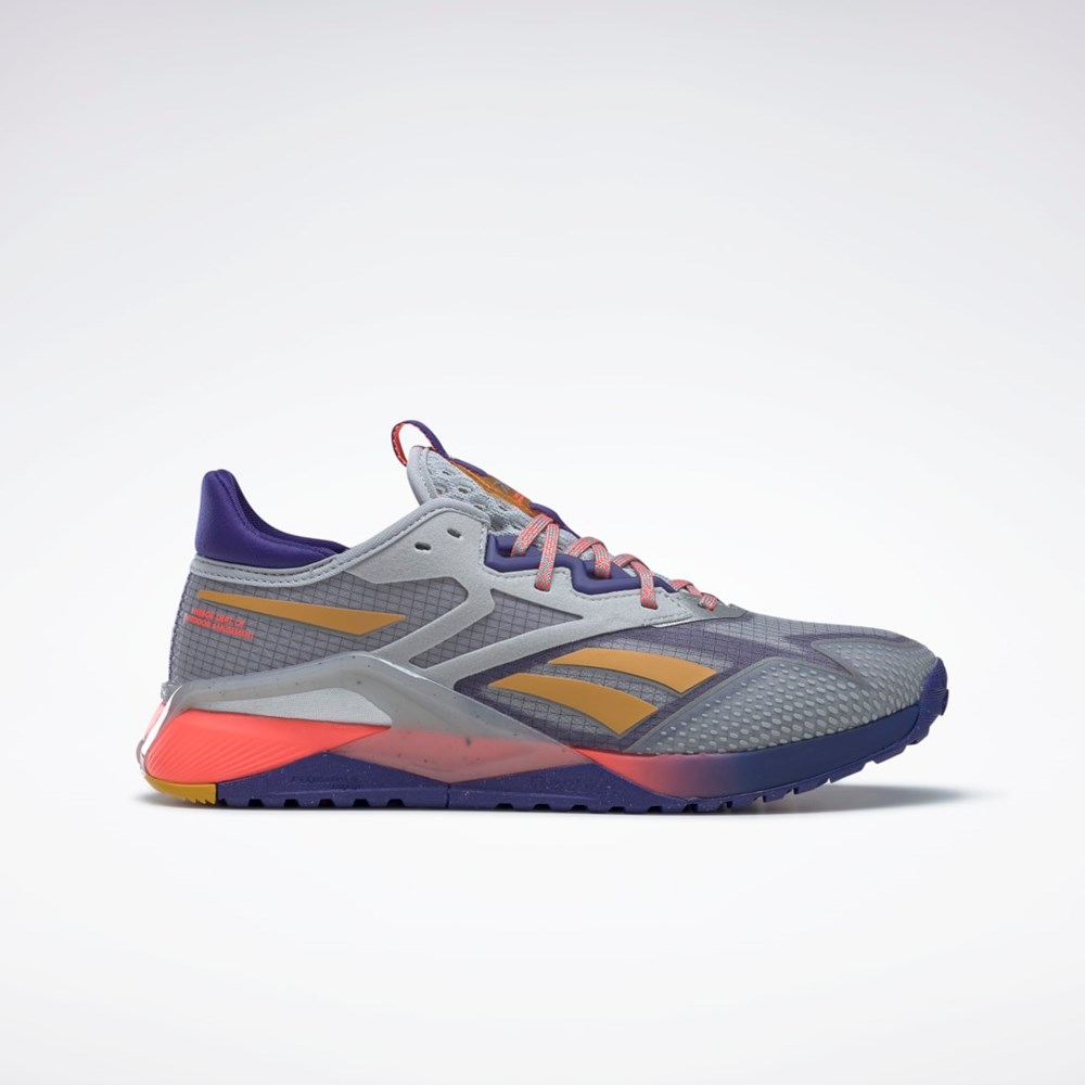 Pure Grey 3 / Bold Purple / Orange Flare Reebok Nano X2 TR Adventure Training Shoes | GY8904