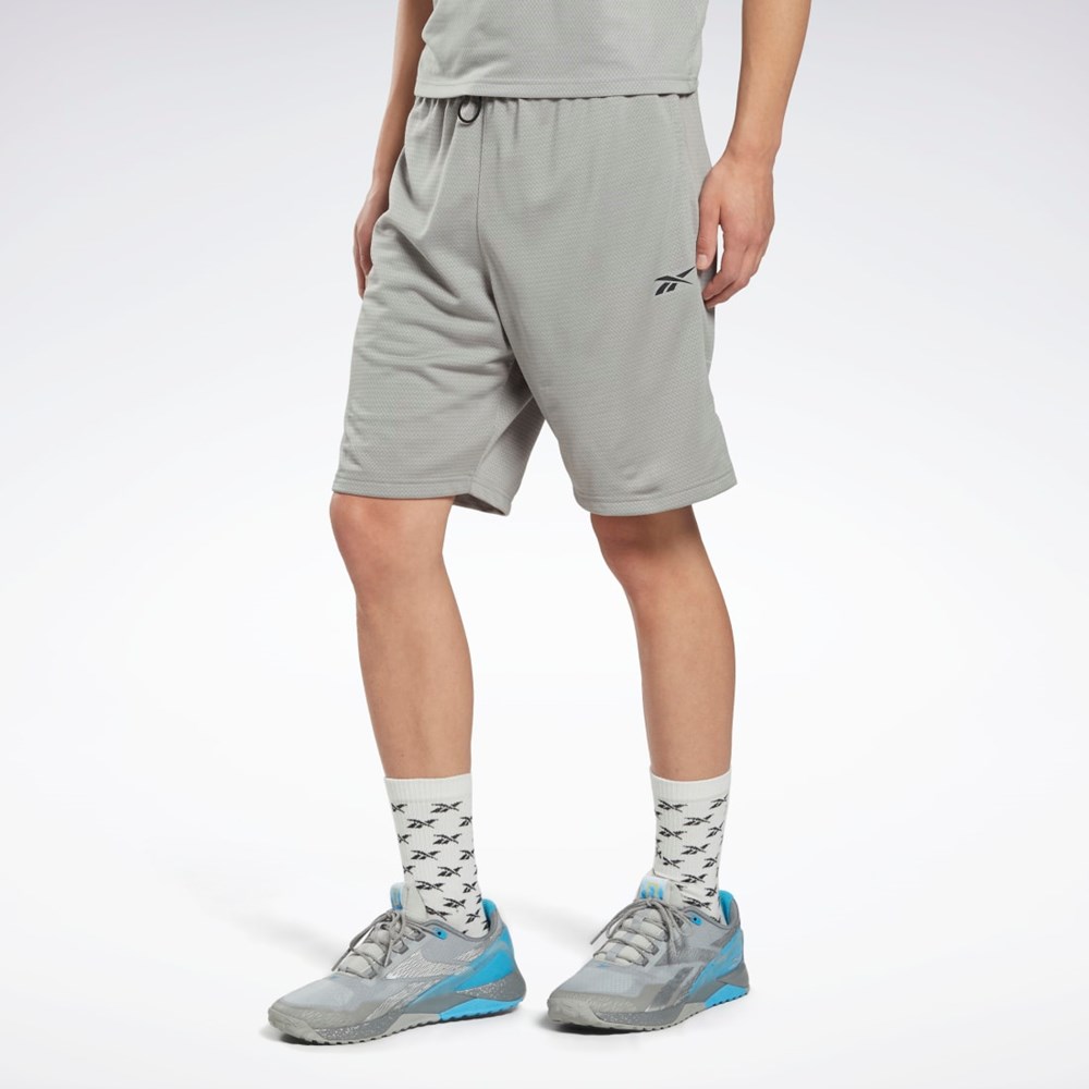 Pure Grey 3 Reebok Workout Ready Mélange Shorts | HI0685