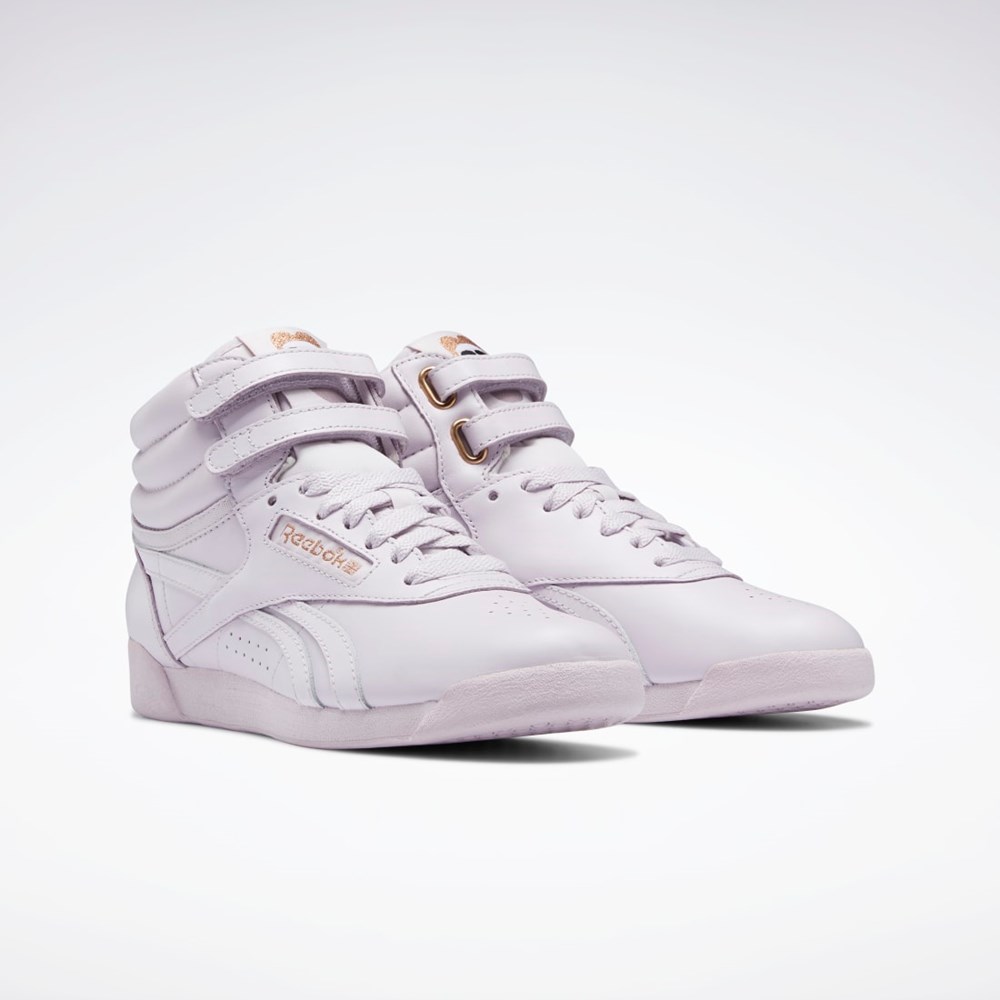 Quartz Glow / Lilac Fog / Ftwr White Reebok Cardi B Freestyle Hi Shoes | GV6613