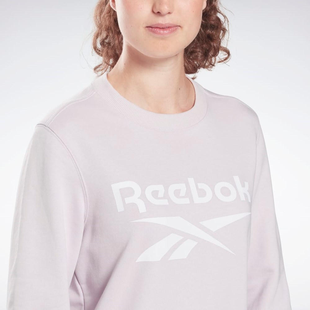 Quartz Glow Reebok Reebok Identity Logo French Terry Crew Sweatshirt | HB2303