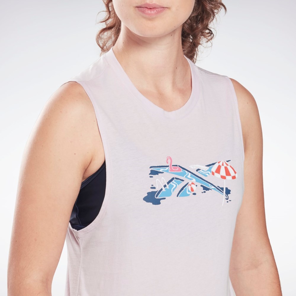 Quartz Glow Reebok Training Essentials Muscle Tank Top | H51875