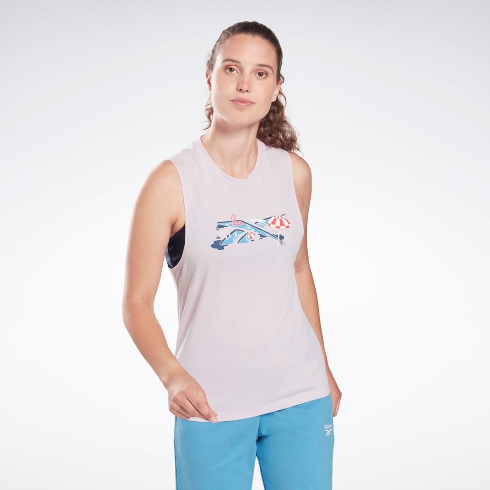 Quartz Glow Reebok Training Essentials Muscle Tank Top | H51875