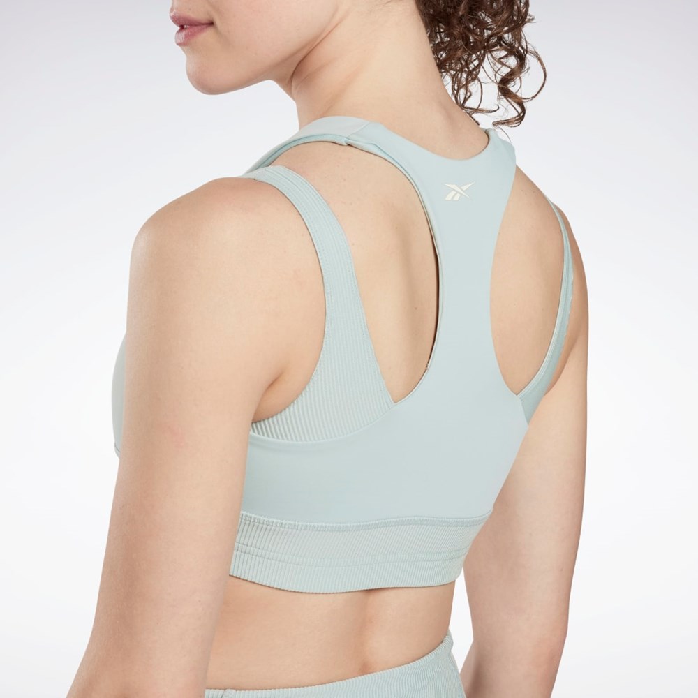 Seaside Grey Reebok Studio Layered Bra Top | HN9488