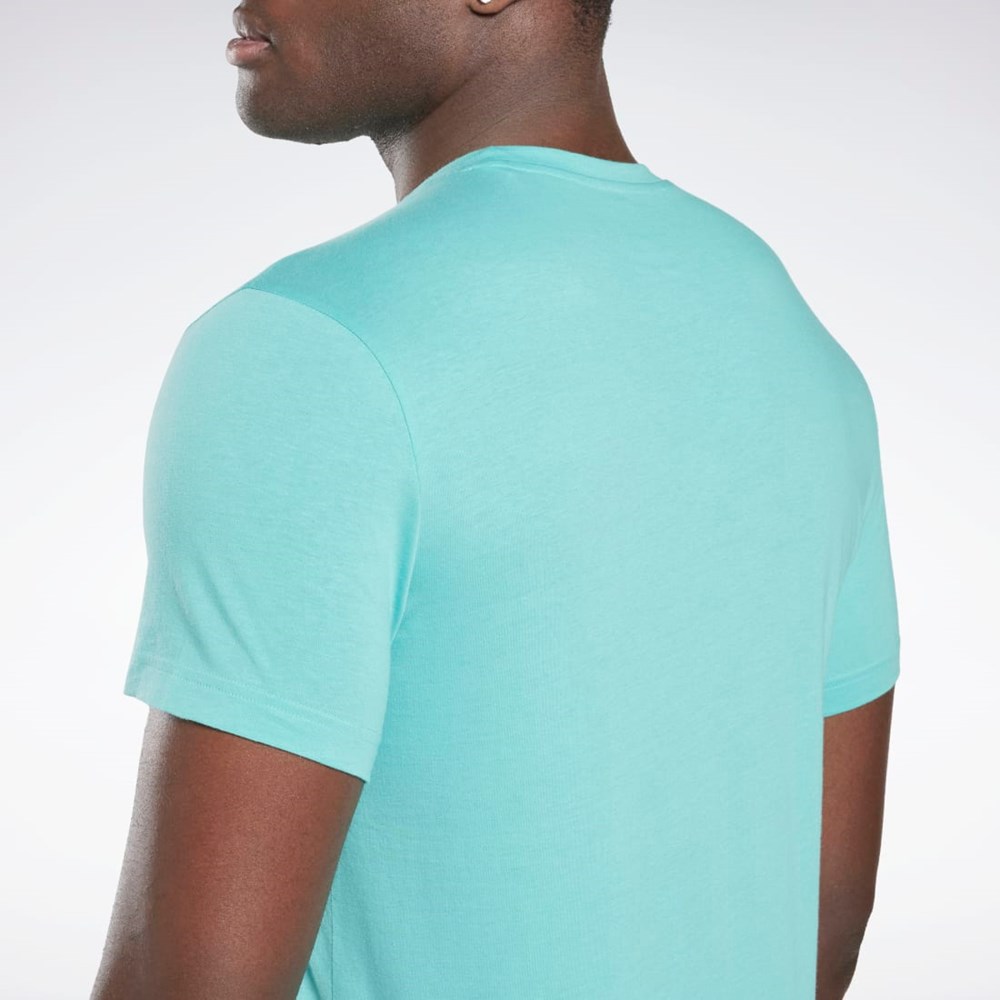 Semi Classic Teal Reebok Graphic Series Linear Logo Tee | HI6288