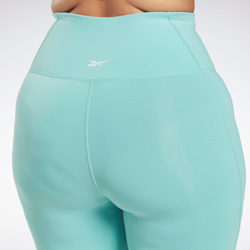 Semi Classic Teal Reebok Lux High-Waisted Tights (Plus Size) | HM3262