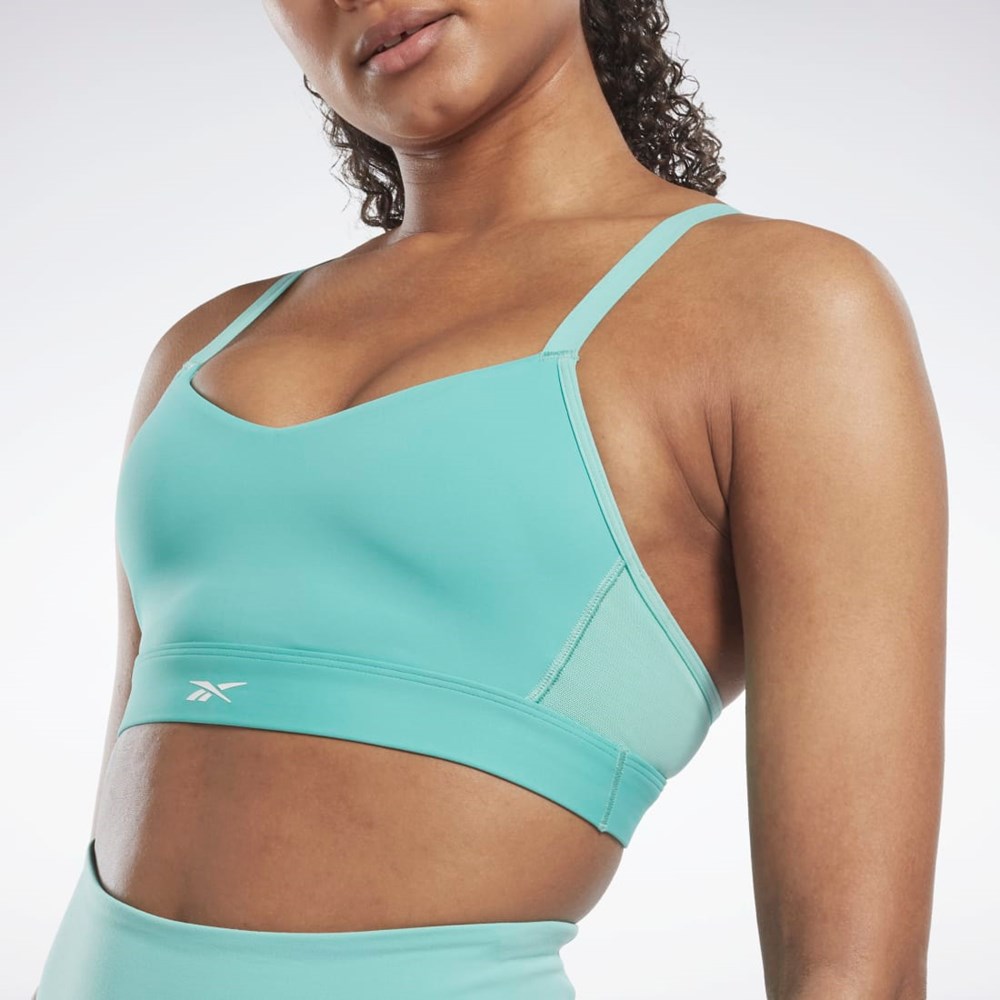 Semi Classic Teal Reebok Reebok Lux Strappy Sports Bra | HN7675