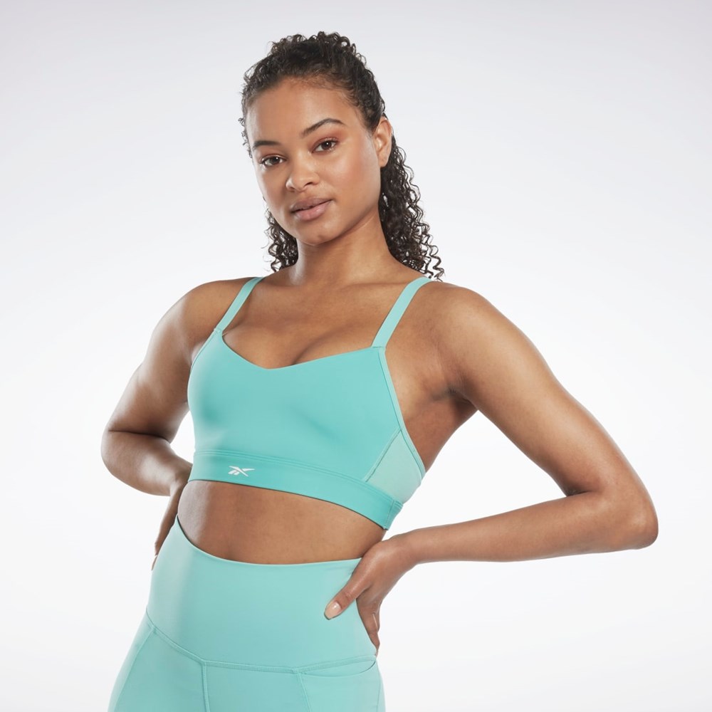 Semi Classic Teal Reebok Reebok Lux Strappy Sports Bra | HN7675