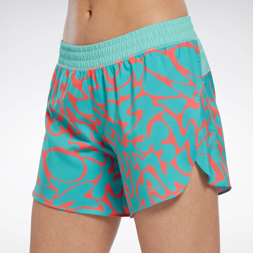 Semi Classic Teal Reebok Running Printed Shorts | HK4763