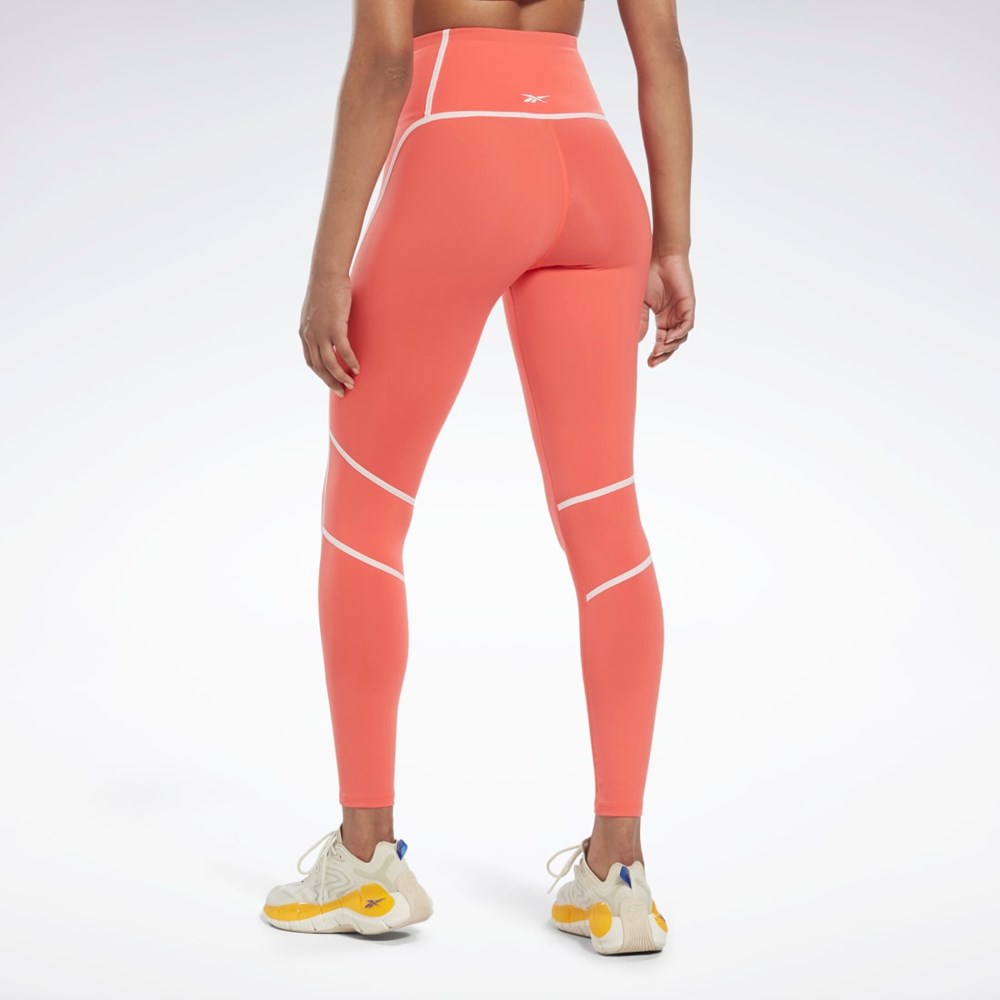 Semi Orange Flare Reebok Lux High-Waisted Colorblock Tights | HK4787