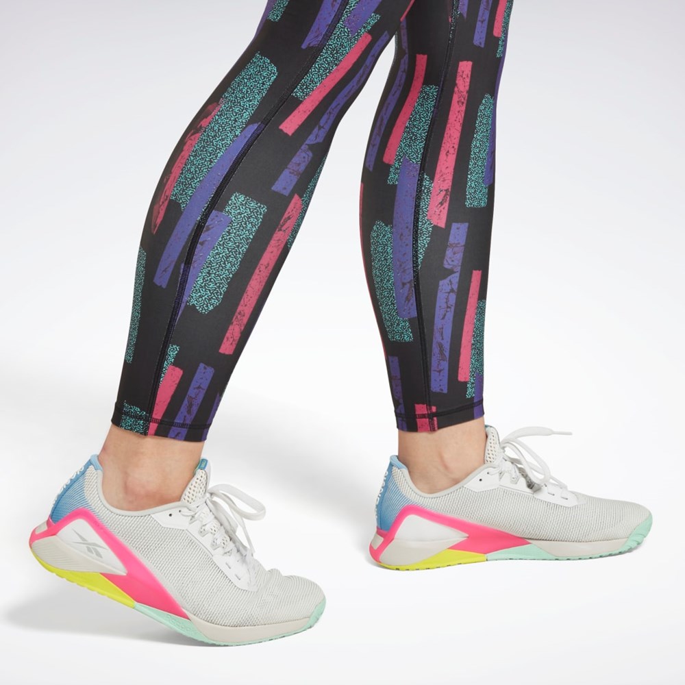 Semi Proud Pink Reebok MYT Allover Print Tights | HI2369