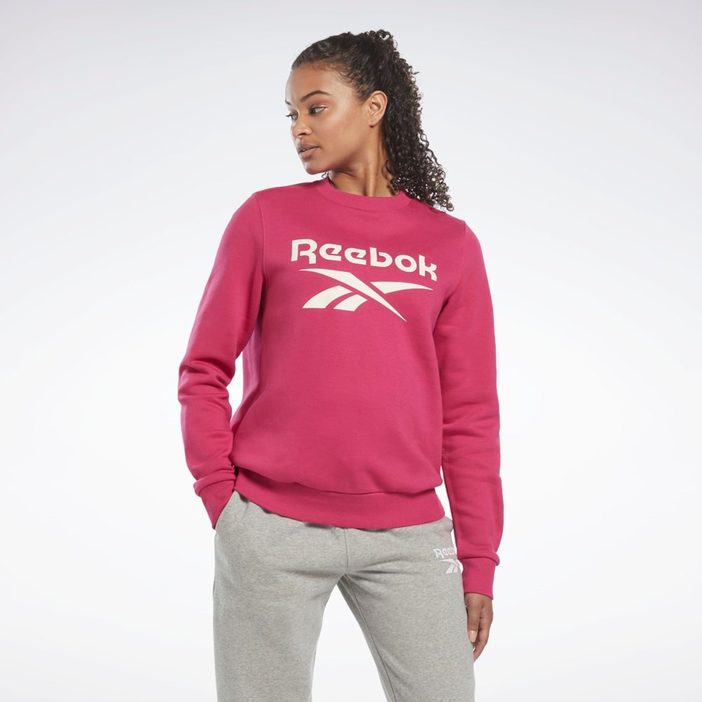 Semi Proud Pink Reebok Reebok Identity Logo Fleece Crew Sweatshirt | HK6814