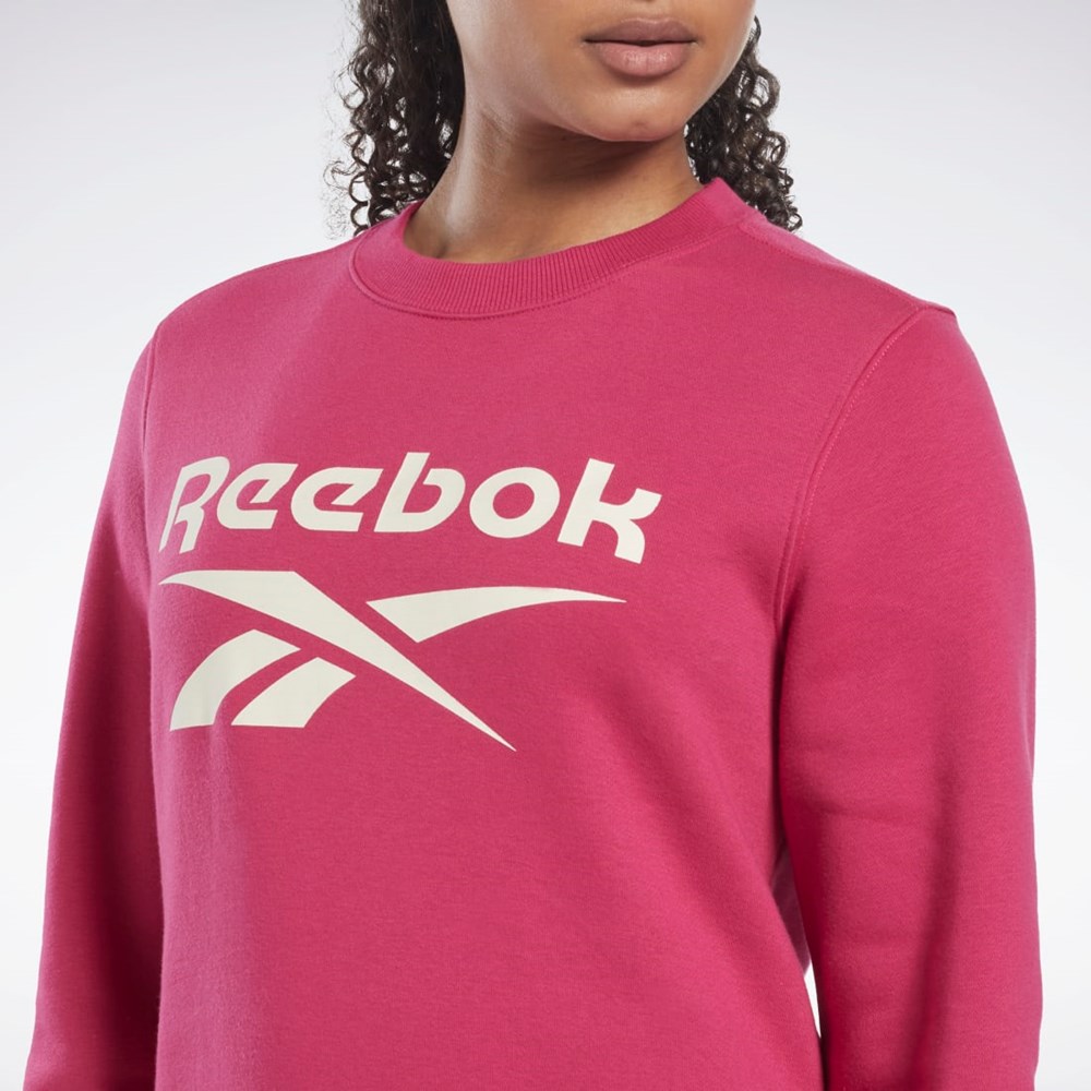 Semi Proud Pink Reebok Reebok Identity Logo Fleece Crew Sweatshirt | HK6814