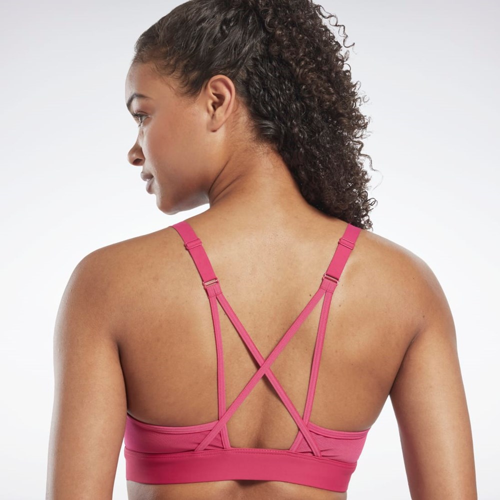 Semi Proud Pink Reebok Reebok Lux Strappy Sports Bra | HN7676