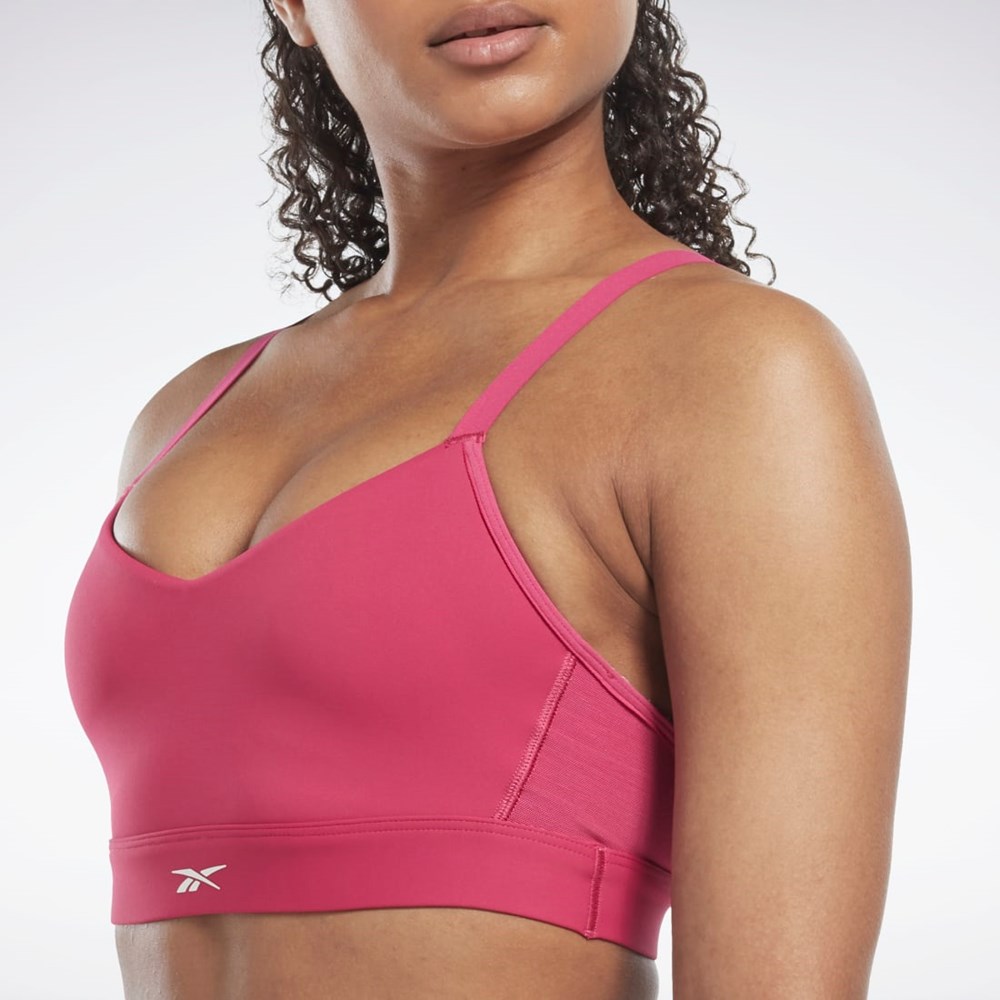 Semi Proud Pink Reebok Reebok Lux Strappy Sports Bra | HN7676