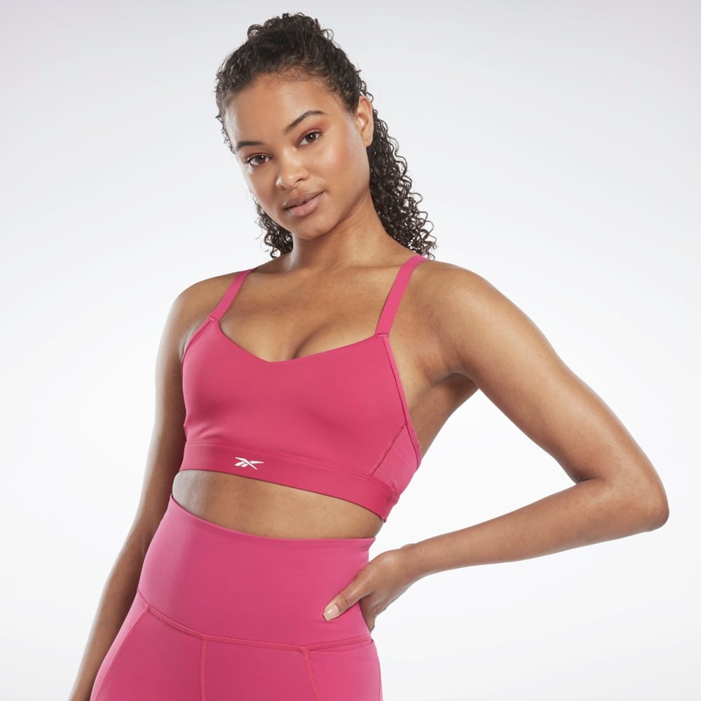 Semi Proud Pink Reebok Reebok Lux Strappy Sports Bra | HN7676