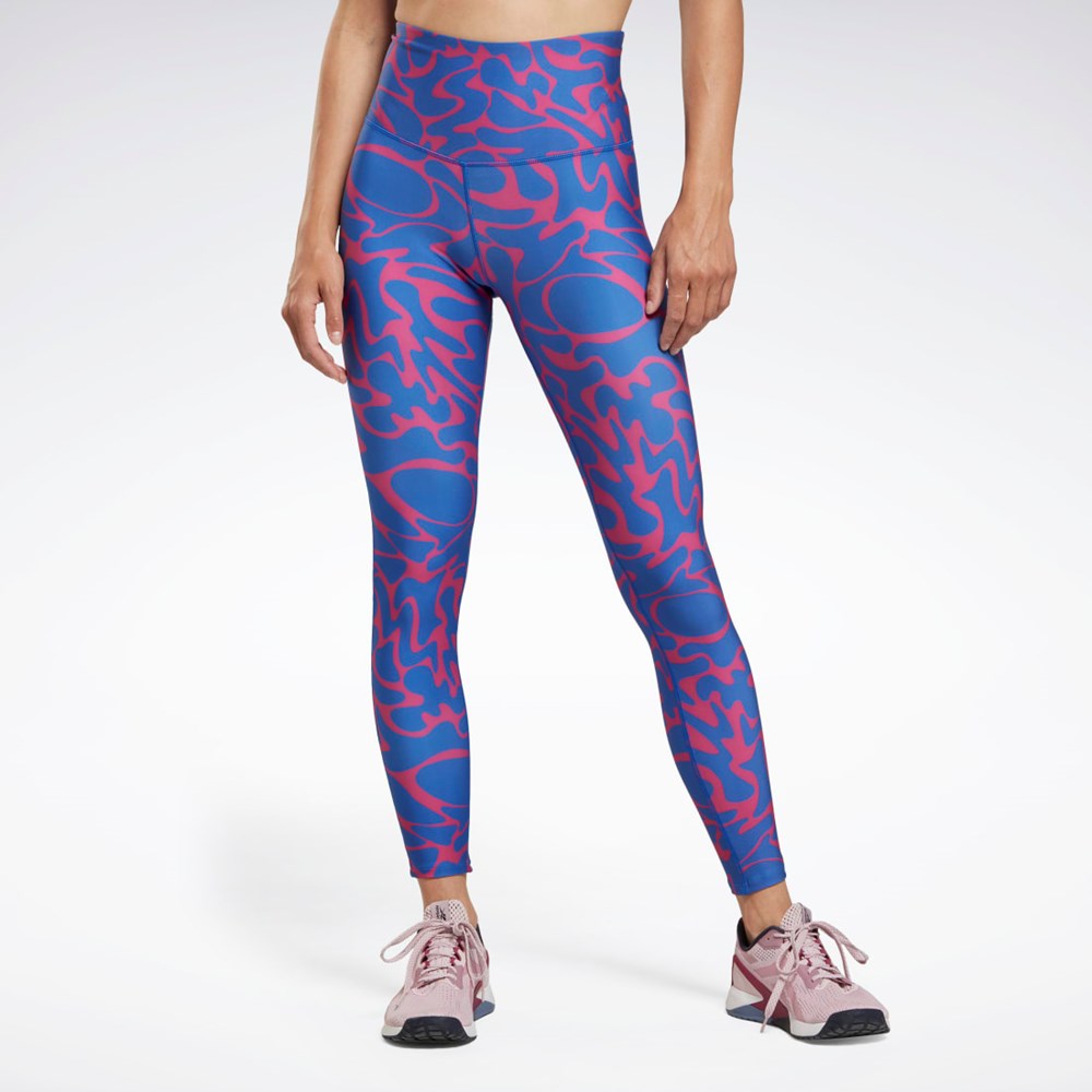 Semi Proud Pink Reebok Workout Ready Printed Leggings | HK4776