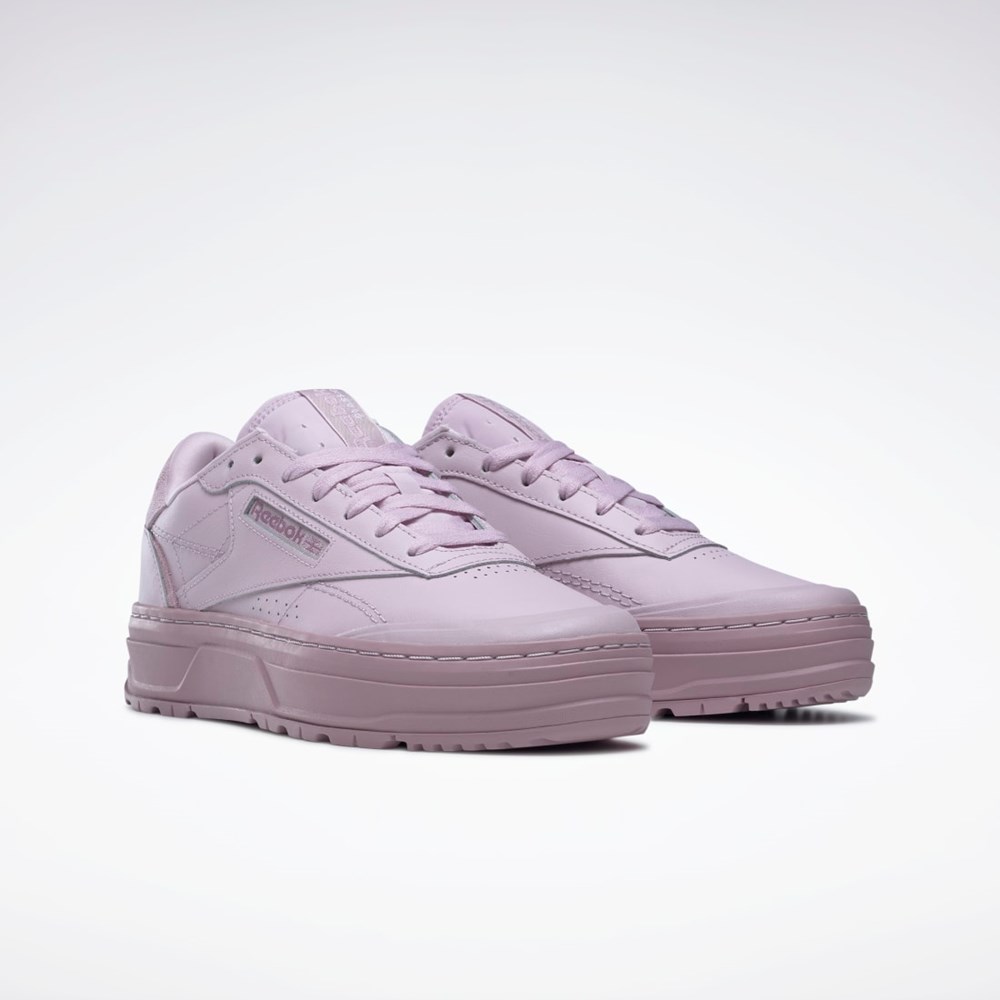 Shell Purple / Shell Purple / Infused Lilac Reebok Club C Double GEO Shoes | GY1378