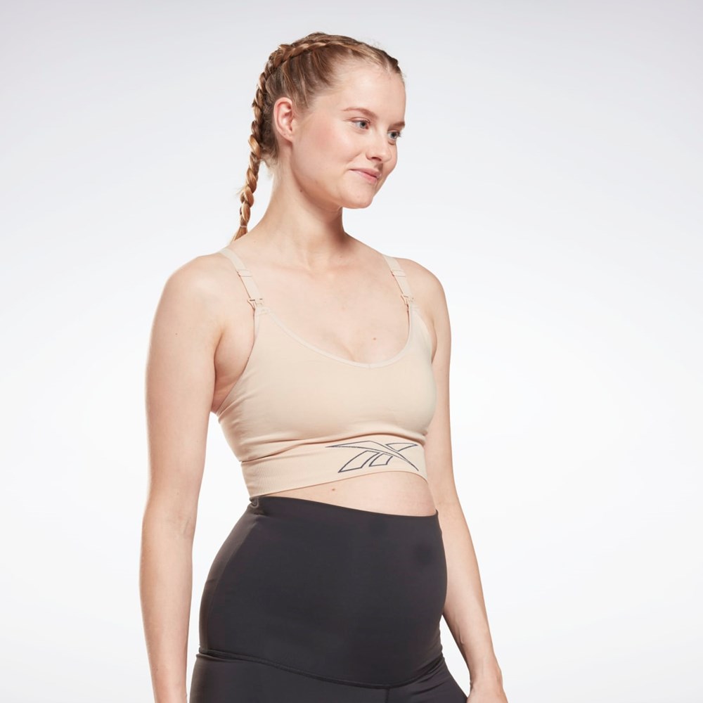 Soft Ecru Reebok Nursing Sports Bra | H51843