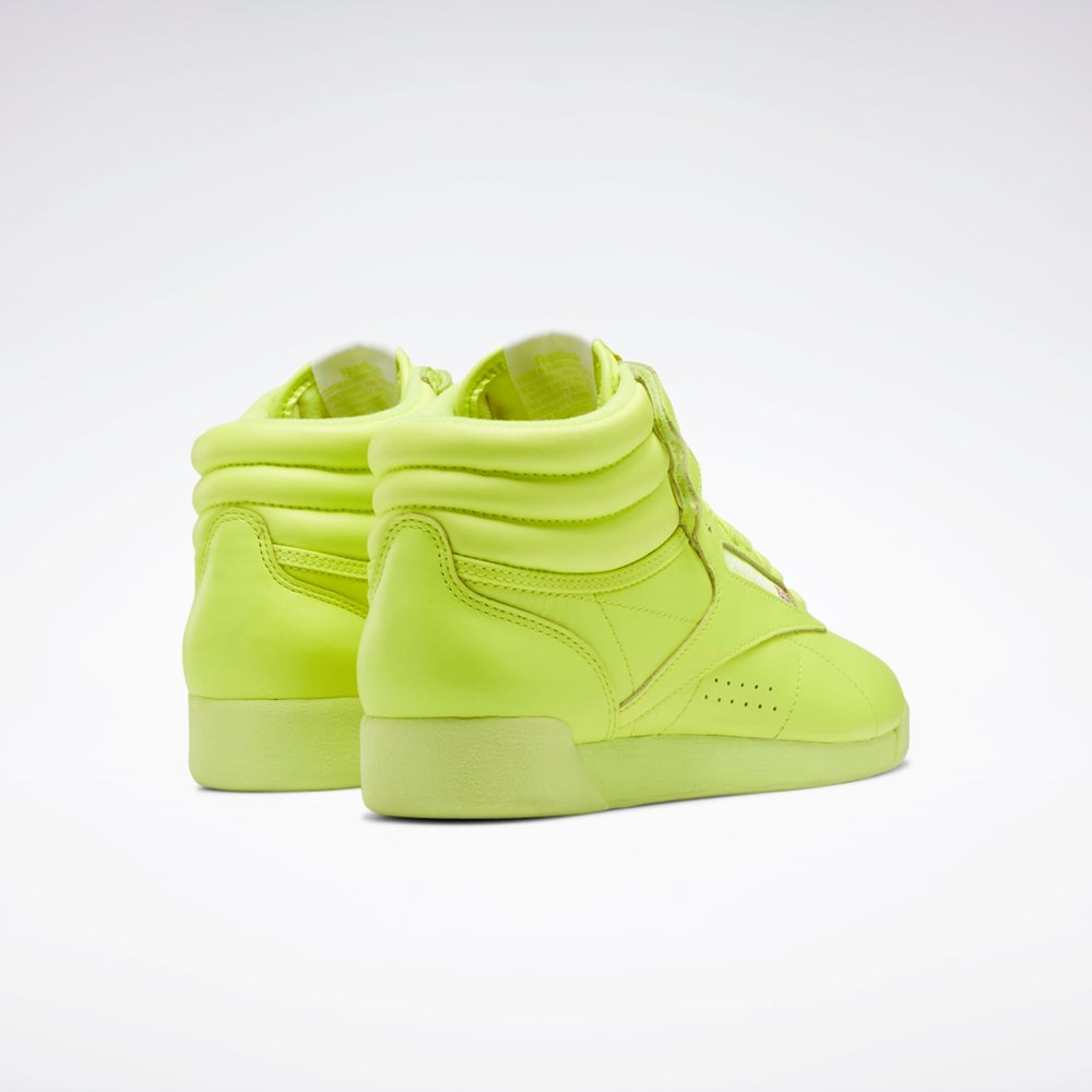 Solar Acid Yellow / Solar Acid Yellow / Ftwr White Reebok Freestyle Hi Shoes | GY4817