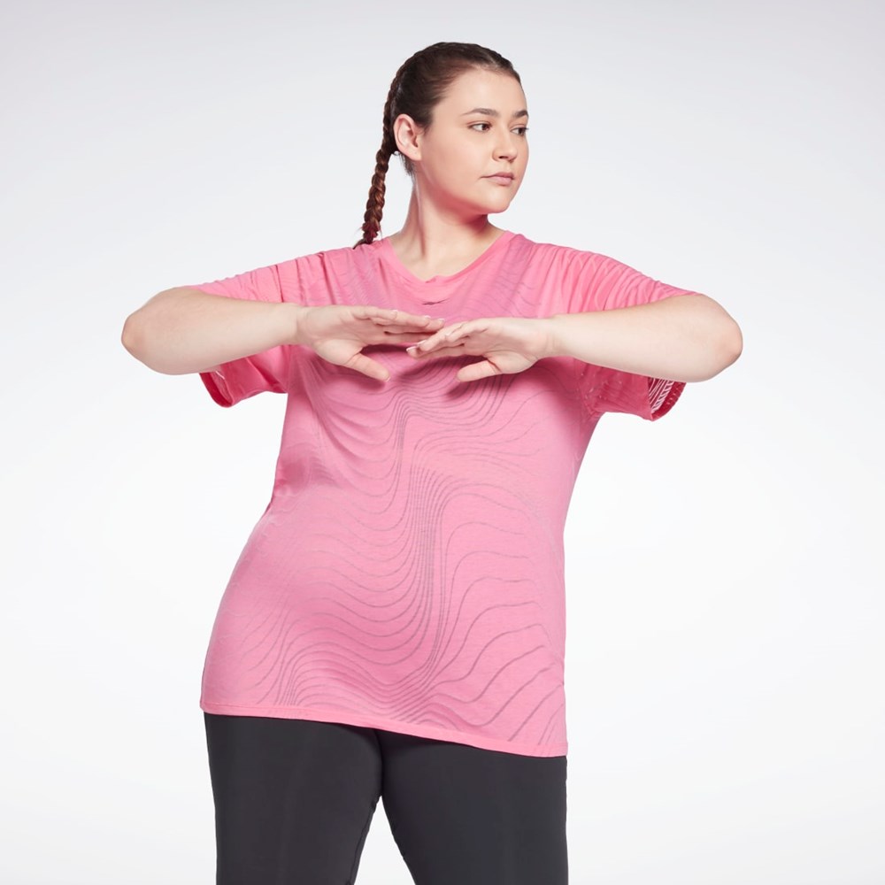 True Pink Reebok Burnout T-Shirt (Plus Size) | HB2048