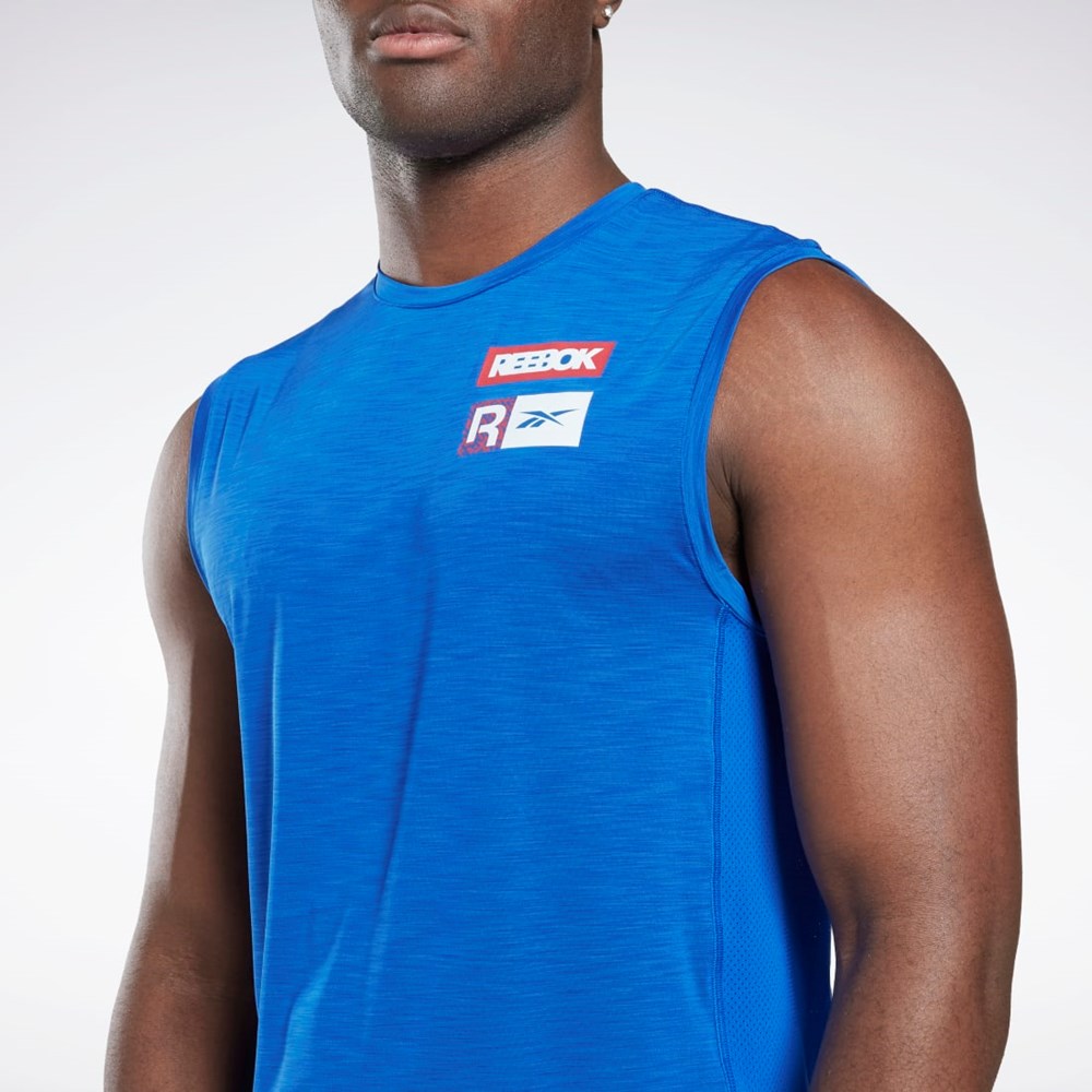 Vector Blue Reebok ACTIVCHILL Sleeveless T-Shirt | HI0492