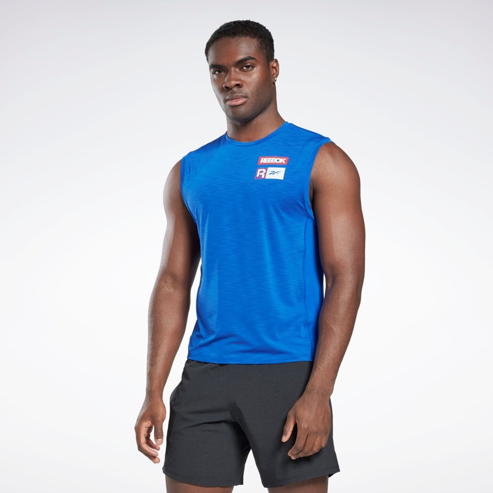 Vector Blue Reebok ACTIVCHILL Sleeveless T-Shirt | HI0492