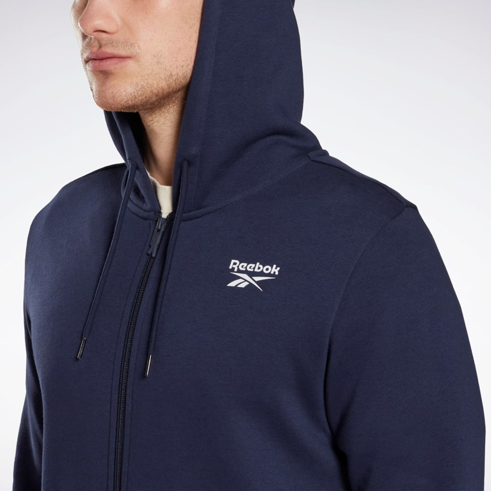 Vector Navy Reebok Reebok Identity Fleece Zip-Up Hoodie | HH8315