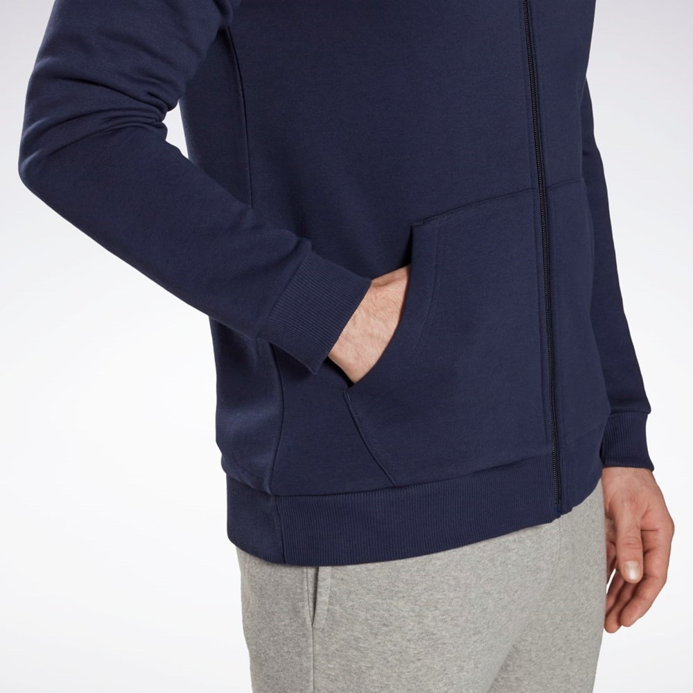 Vector Navy Reebok Reebok Identity Fleece Zip-Up Hoodie | HH8315