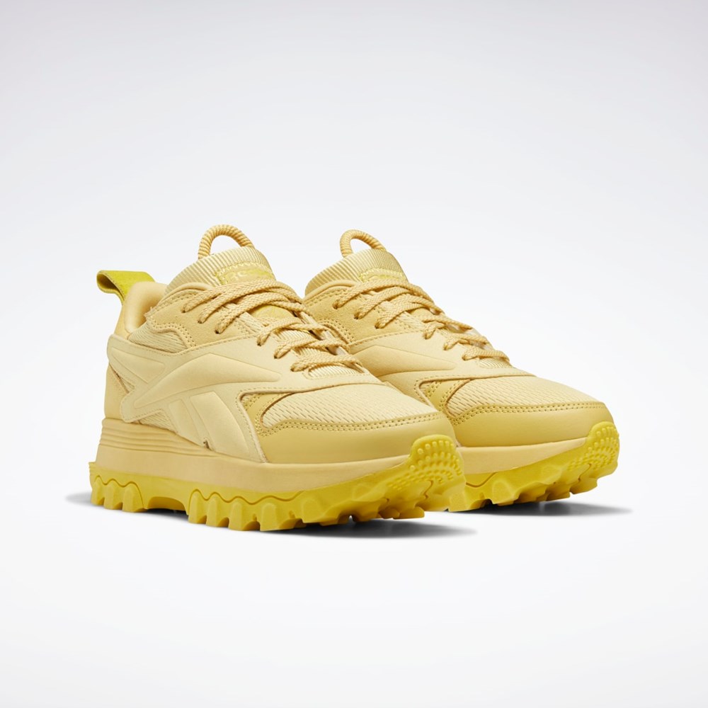 Weathered Yellow / Weathered Yellow / Utility Yellow Reebok Cardi B Classic Leather V2 Shoes - Grade School | GZ4263