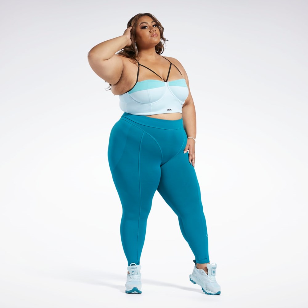 Whisper Blue / Turquoise Reebok Cardi B Bralette (Plus Size) | HS4289