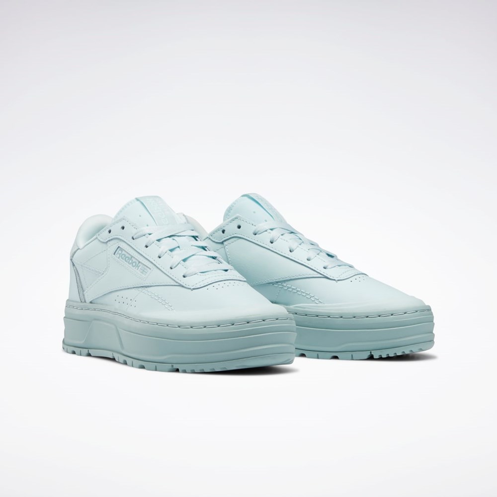 Whisper Blue / Whisper Blue / Seaside Grey Reebok Club C Double GEO Shoes | GY1377